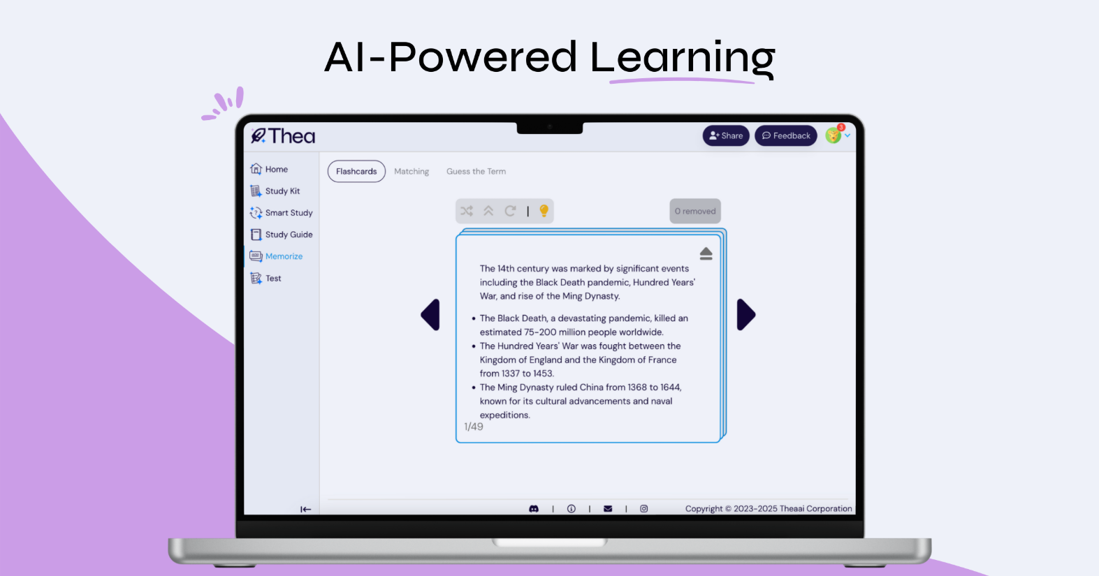 Thea kullanım örneği ve arayüz görüntüsü