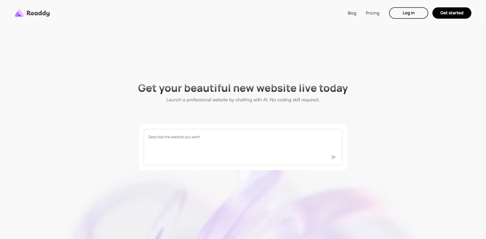 Readdy AI kullanım örneği ve arayüz görüntüsü