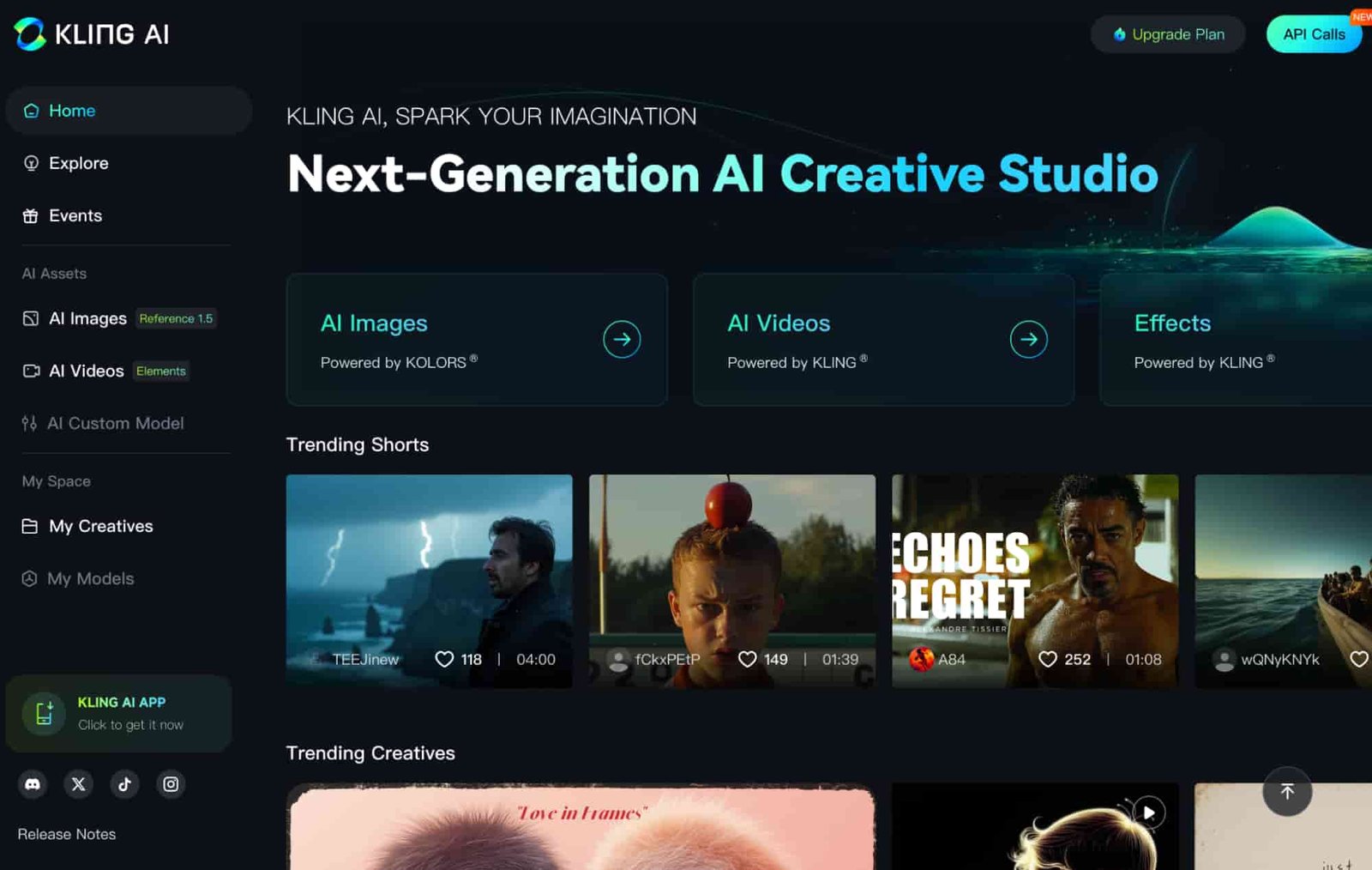 Kling kullanım örneği ve arayüz görüntüsü