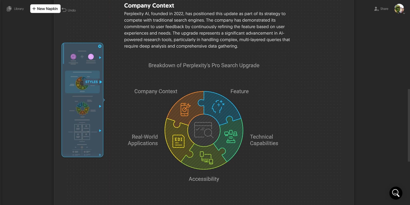 Napkin kullanım örneği ve arayüz görüntüsü