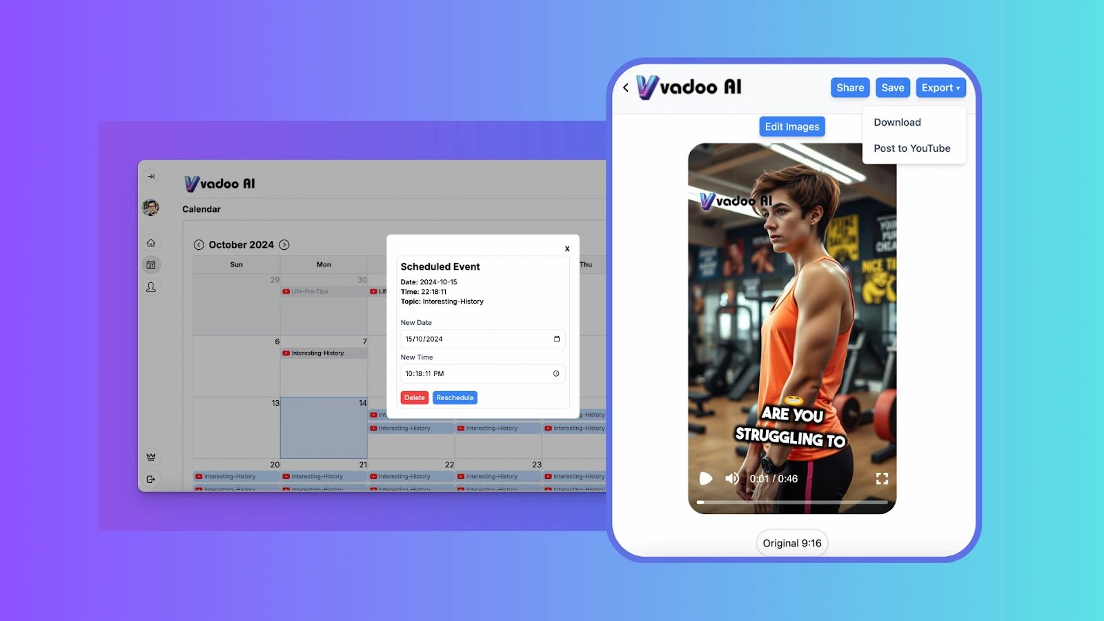 Vadoo AI kullanım örneği ve arayüz görüntüsü