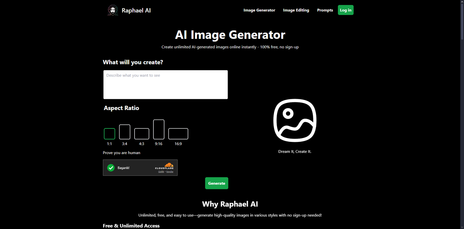 Raphael AI kullanım örneği ve arayüz görüntüsü