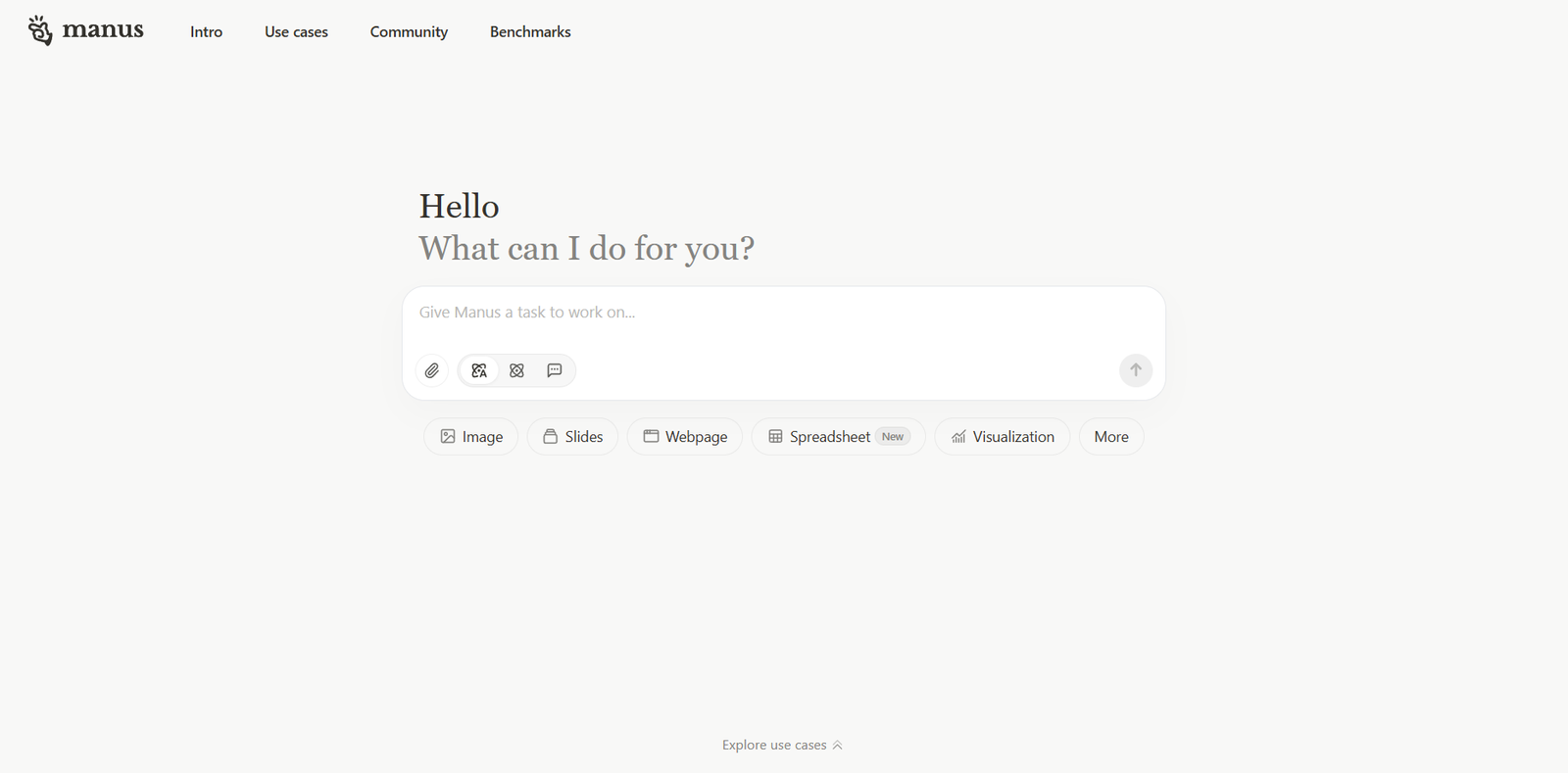 Manus kullanım örneği ve arayüz görüntüsü