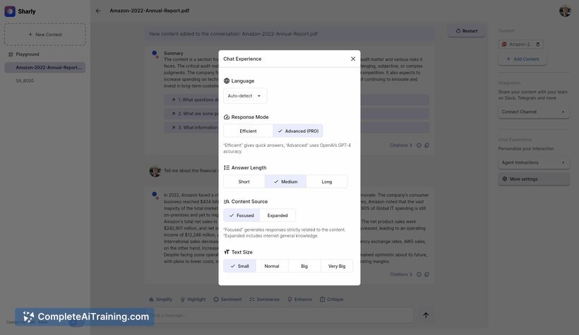Sharly AI kullanım örneği ve arayüz görüntüsü