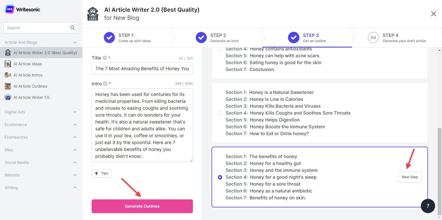 Writesonic kullanım örneği ve arayüz görüntüsü
