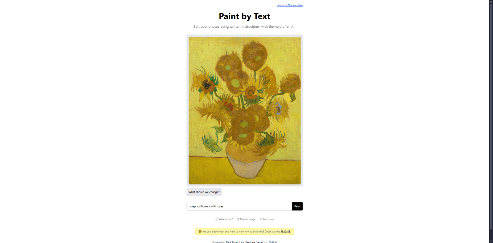 Paint By Text kullanım örneği ve arayüz görüntüsü