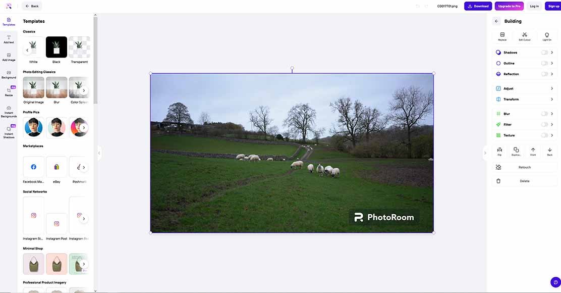 PhotoRoom kullanım örneği ve arayüz görüntüsü