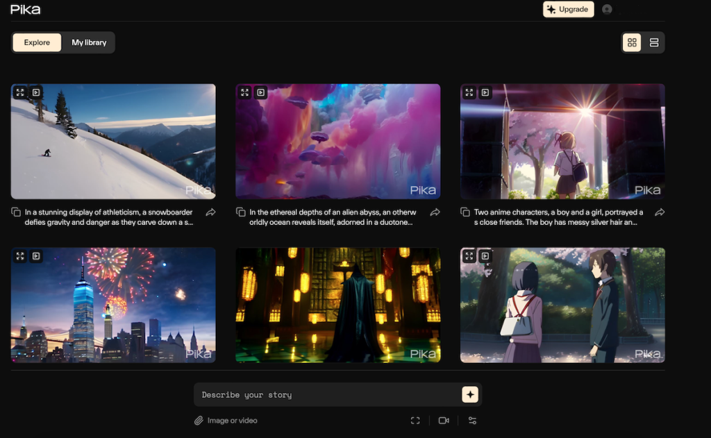 Pika Labs kullanım örneği ve arayüz görüntüsü
