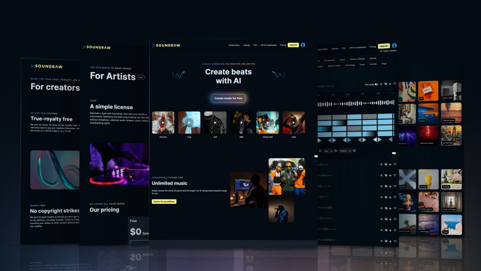 Soundraw kullanım örneği ve arayüz görüntüsü