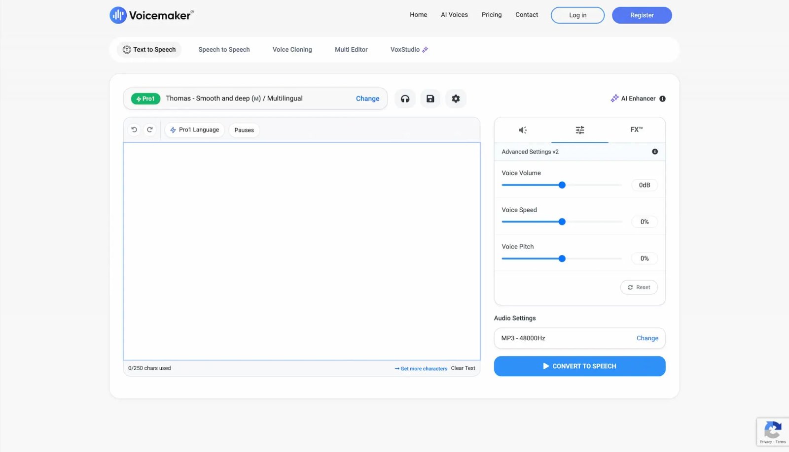 Voicemaker kullanım örneği ve arayüz görüntüsü