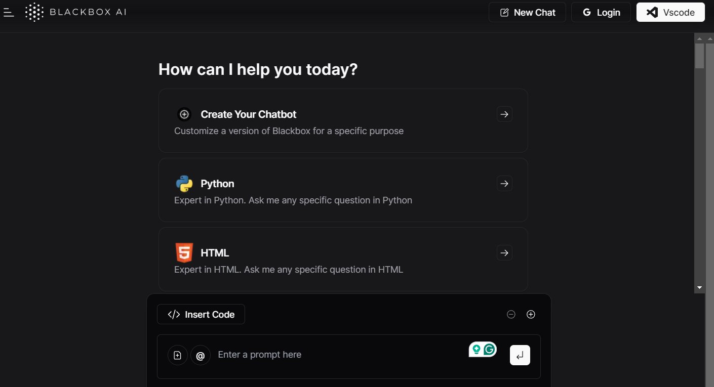 Blackbox AI kullanım örneği ve arayüz görüntüsü