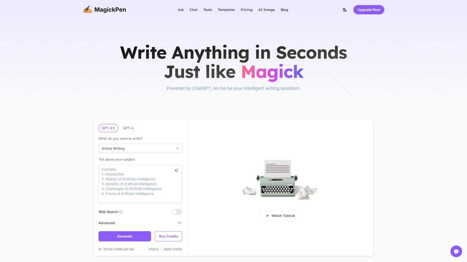 MagickPen kullanım örneği ve arayüz görüntüsü