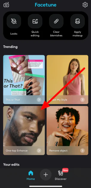 Facetune AI kullanım örneği ve arayüz görüntüsü