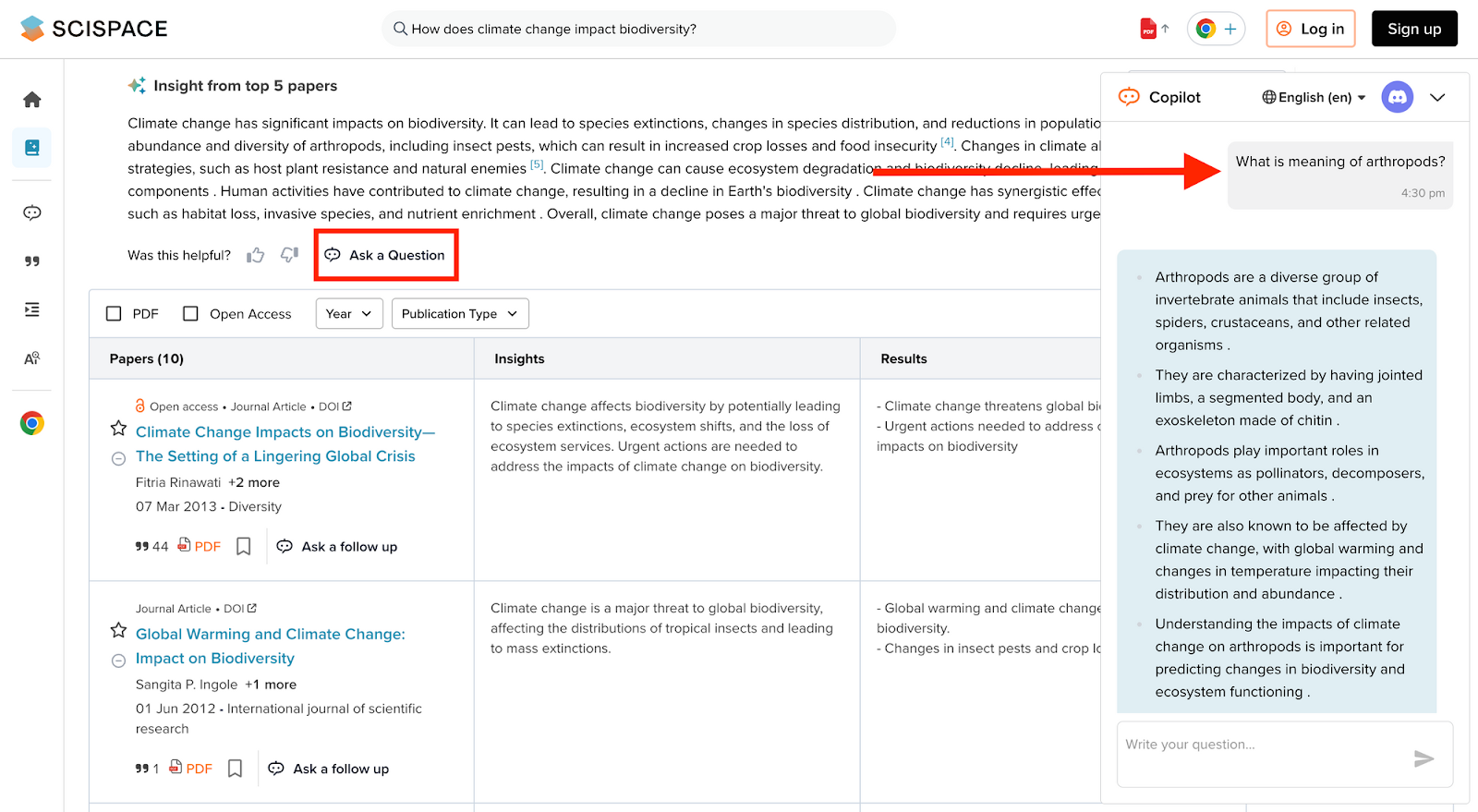 SciSpace kullanım örneği ve arayüz görüntüsü
