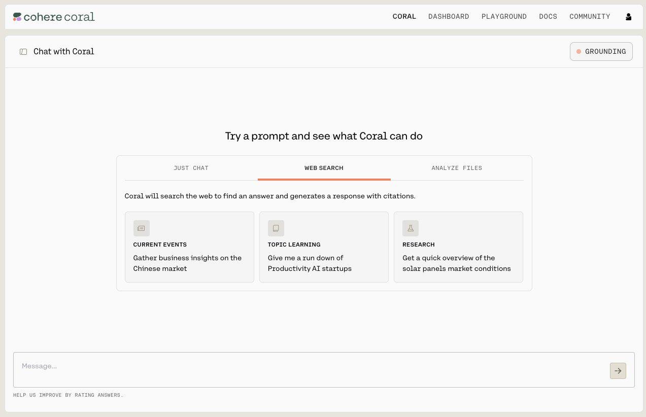 Cohere kullanım örneği ve arayüz görüntüsü