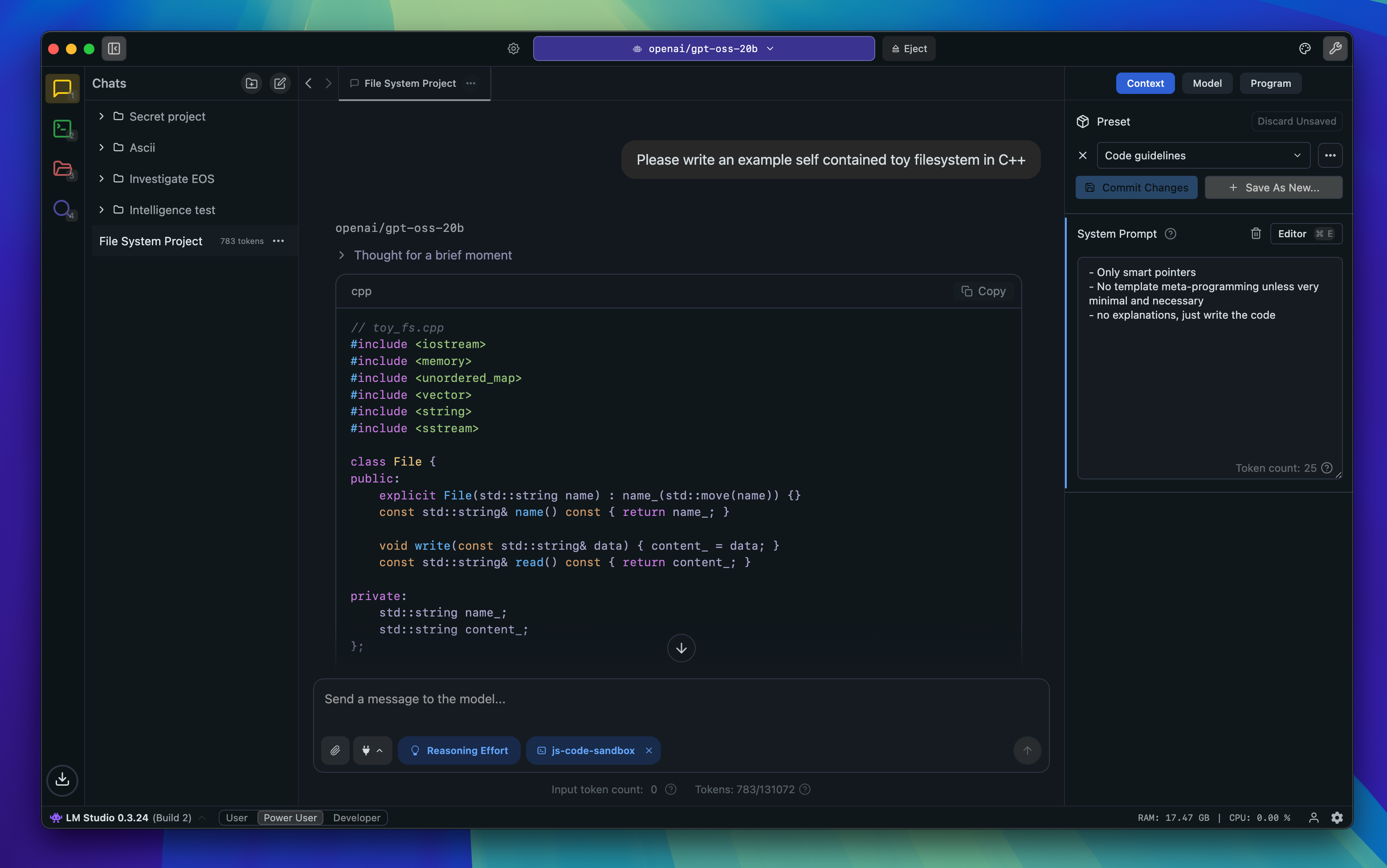 LM Studio kullanım örneği ve arayüz görüntüsü